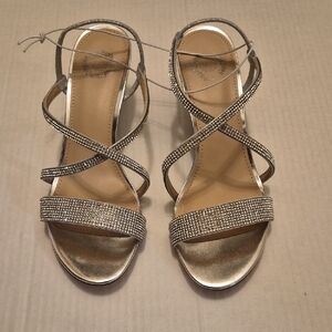 Dazzling I Miller Silver Strappy Wedge 2.5 In Heels.